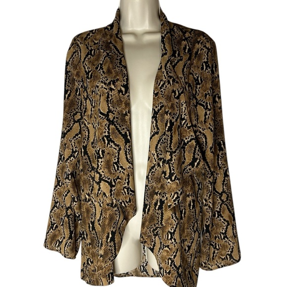 Brown and Black Snakeskin Cardigan lightweight jacket with Open Front - Picture 1 of 5